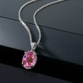 thumbnail image 4 of Gem Stone King 925 Sterling Silver Pink Mystic Topaz Pendant Necklace for Women (4.50 Cttw, Oval 11X9MM, Gemstone Birthstone, with 18 inch Silver Chain), 4 of 4
