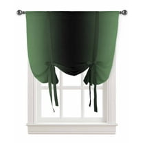 Olive Green Black Ombre Tie Up Curtains for Kitchen Bathroom Bedroom Windows 63 Inch Length, Modern Abstract Gradient Color Art Balloon Drape Curtains Shade Rod Pocket Drapery Curtain Panel, 46"x63"