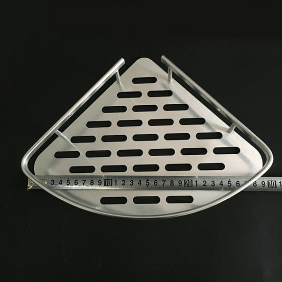 Raindrops Aluminum Corner Shelf for Bathroom Accessories Silver Shower Gel Holder Rack 7.8 Inches