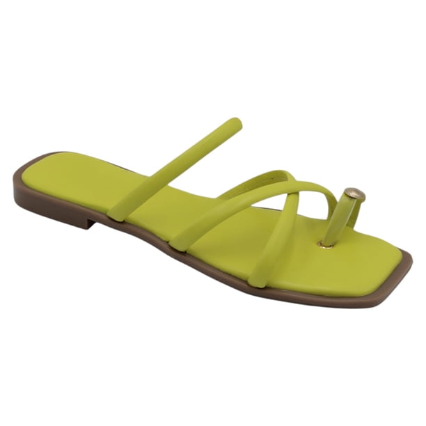 Sandalias de piso Soft en Piel vegana – Verde
