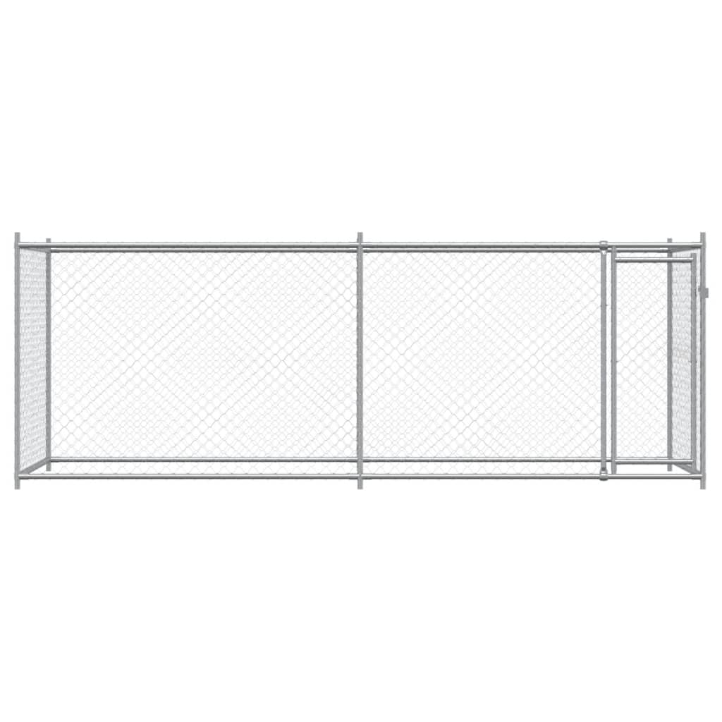 vidaXL Dog Cage Grey Galvanized Steel Large Durable Dog Cage