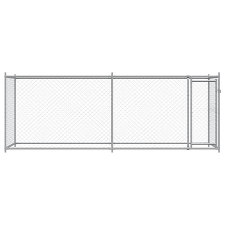 vidaXL 犬用ケージ ドア付き グレー 4x2x1.5 m 亜鉛メッキ鋼動物 ペット用品 ペット用品 犬用品 犬小屋・ドッグラン 代引不可