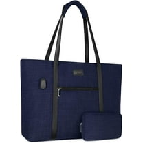 MOSISO Women's USB Charging Port 15-16'' Laptop Tote Bag, Navy Blue