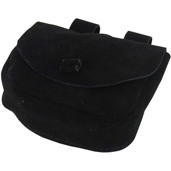 Armory Replicas Medieval Common Man Suede Belt Pouch, Black, 6x4.50x2 Inches, Genuine Quality, Suede Closure