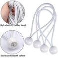 thumbnail image 1 of 10 cuerdas elásticas con bolas de 6 pulgadas, blancas, resistentes, para lona, resistentes a la intemperie., 1 of 2