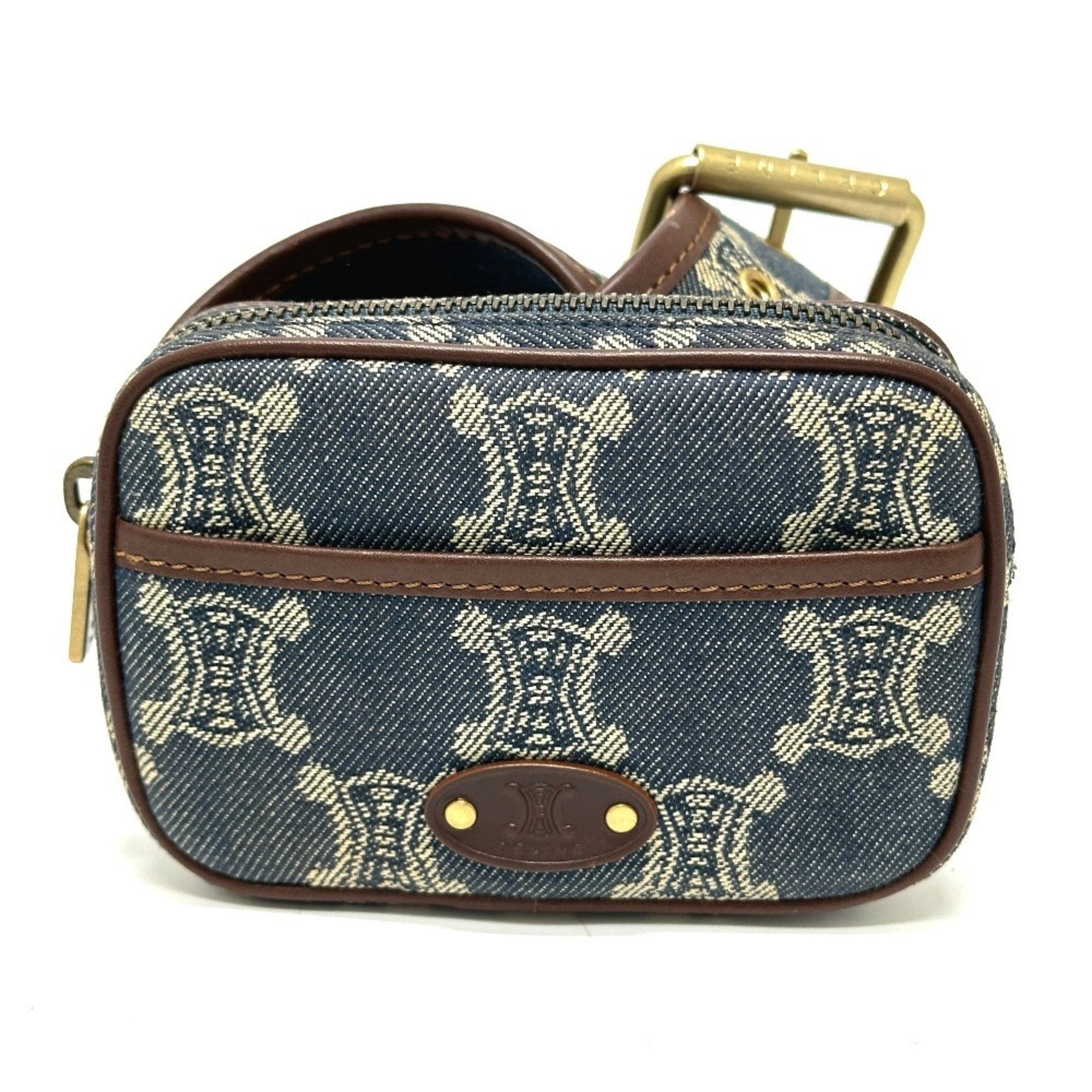 CELINE Macadam Denim Pouch Belt Bag Waist Women\'s Blue Pre-Owned CELINE Macadam Denim Pouch Belt Bag Waist Women main image 2