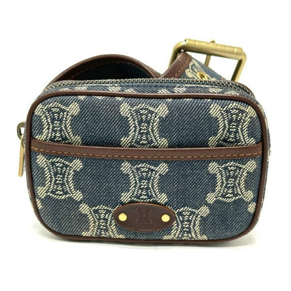 Pre-Owned CELINE Macadam Denim Pouch Belt Bag Waist Women's Blue (Good)