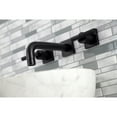 thumbnail image 3 of Kingston Brass KS6120CKL Kaiser Double-Handle Wall Mount Bathroom Faucet, Matte Black, 3 of 8