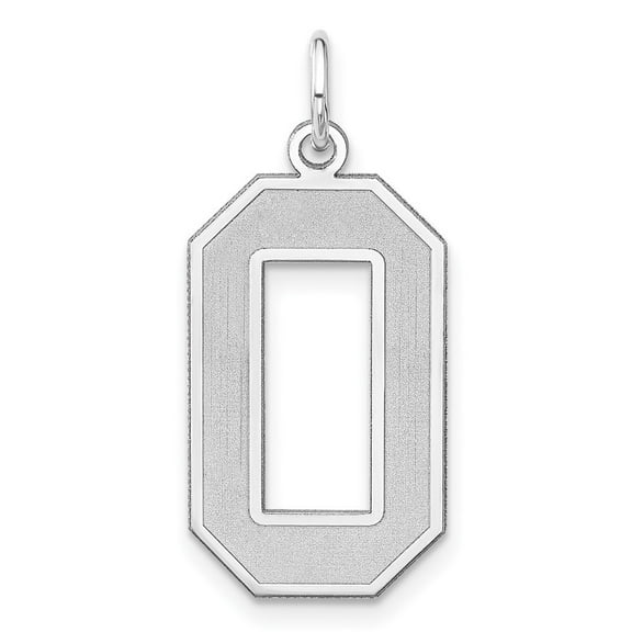 Auriga Fine Jewelry 925 Sterling Silver Satin Number 0 Charm for Women (L- 24.17mm)