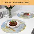 thumbnail image 5 of Yellow Blue Vintage Round 15 Inch Placemats Set of 2, Modern Abstract Art Oil Paiting HeatResistant Non Slip Place Mats for Dining Table, Wipeable Braided Kitchen Table Mats for Housewarming, 5 of 9