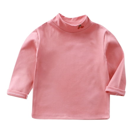 

LBECLEY 4 Under Toddler Kids Girls Long Sleeve Basic Inside T Shirt Casual Tees Shirt Tops Solid Cloths Blank Tops Girls Sweatshirt Pink 120