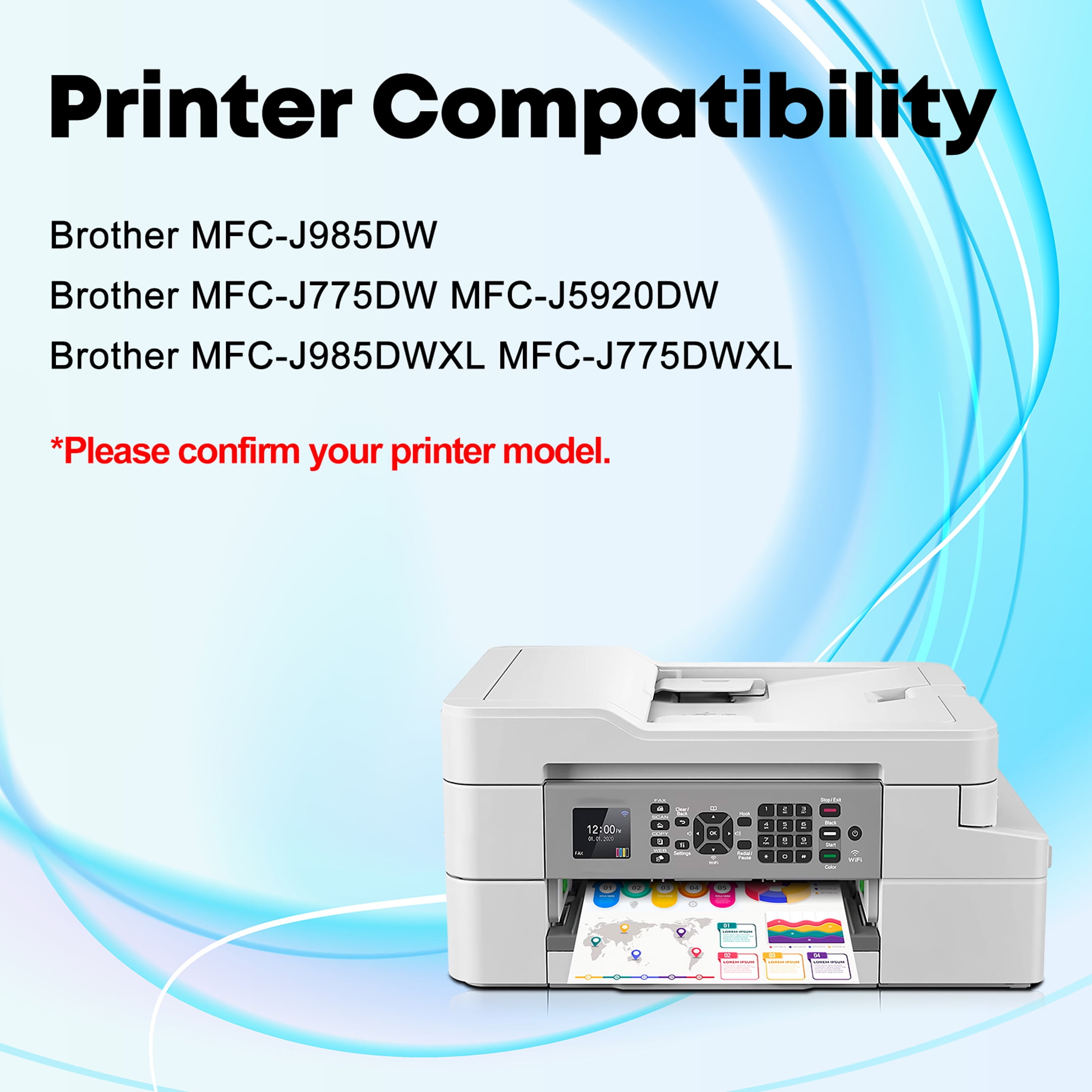 Miss Deer LC20E XXL High Yield Ink Cartridges Compatible for Brother LC20E Ink Cartridges for MFC-J985DW MFC-J775DW Printer
