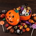 thumbnail image 4 of Cififendec Halloween Metal Candy Tins, 5.31"×4.72", Stacked Pumpkin Shaped Iron Storage Boxes for Tabletop Spooky Party Snack Treat Container Decor, 4 of 5