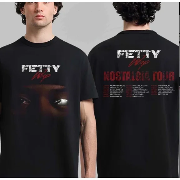 Fetty Wap Nostalgia 2026 North America Two Sided T-Shirt,Black Color,Size M