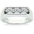 thumbnail image 1 of 1 1/2ct Diamond Three Stone Mens Wedding Ring in 14k White or Yellow Gold, 1 of 1
