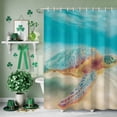 thumbnail image 3 of Shower Curtain, Underwater Ocean Sea Turtle Waterproof Shower Curtain Set with Hooks for Bathroom Showers,Stalls and Bathtubs,60x72In Summer Marine Life Beach, 3 of 9