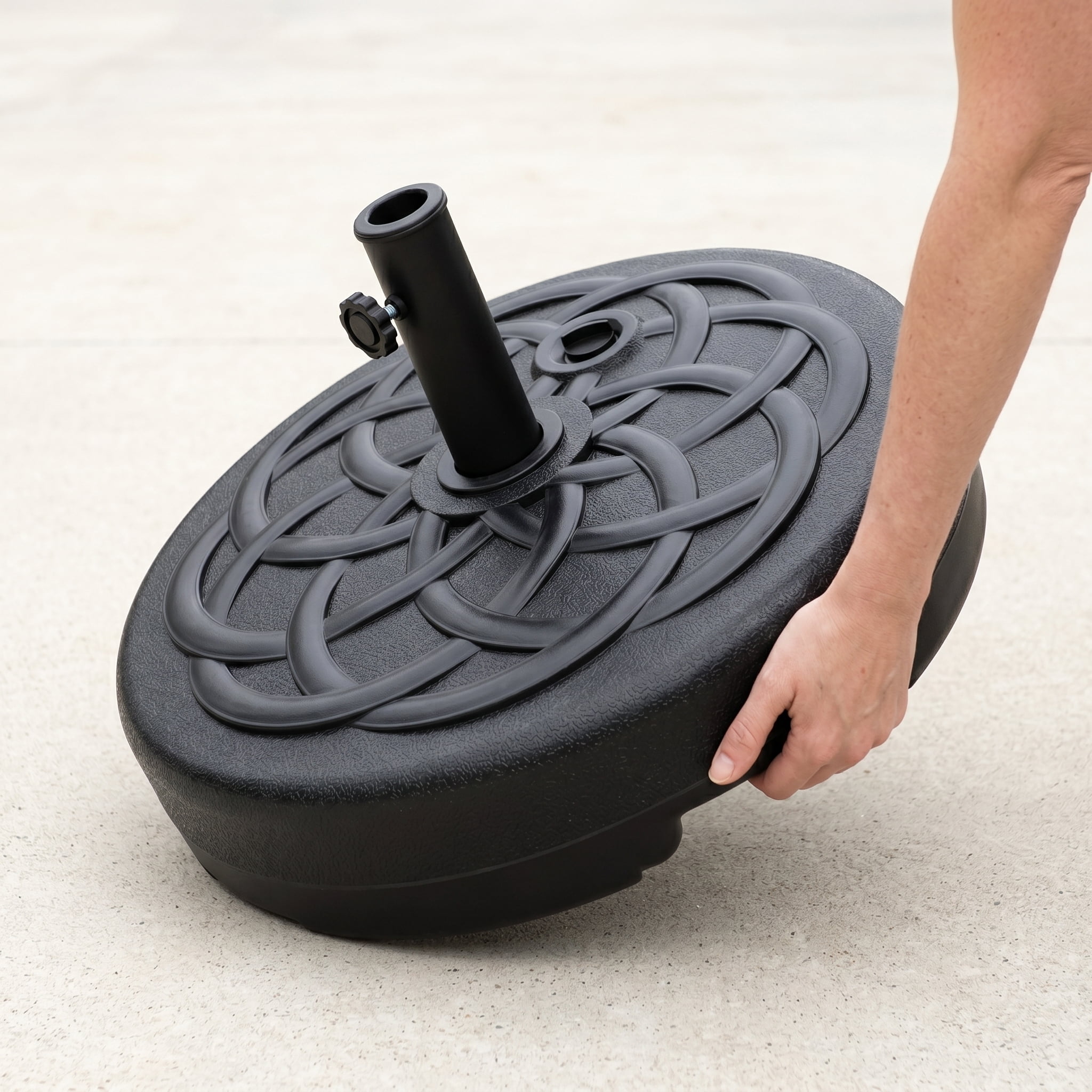 Kadyn Patio Umbrella Base, Heavy Duty Stand Umbrella Base Stand,22 Inch Fillable Heavy-Duty Round Patio Umbrella Base Stand