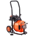 thumbnail image 2 of Professional 100 Foot x 1/2 Inch Drain Cleaning Machine, Automatic Sewer Auger with 4 Blades & Foot Control for Clogged 1-4 Inch Pipes, 2 of 7