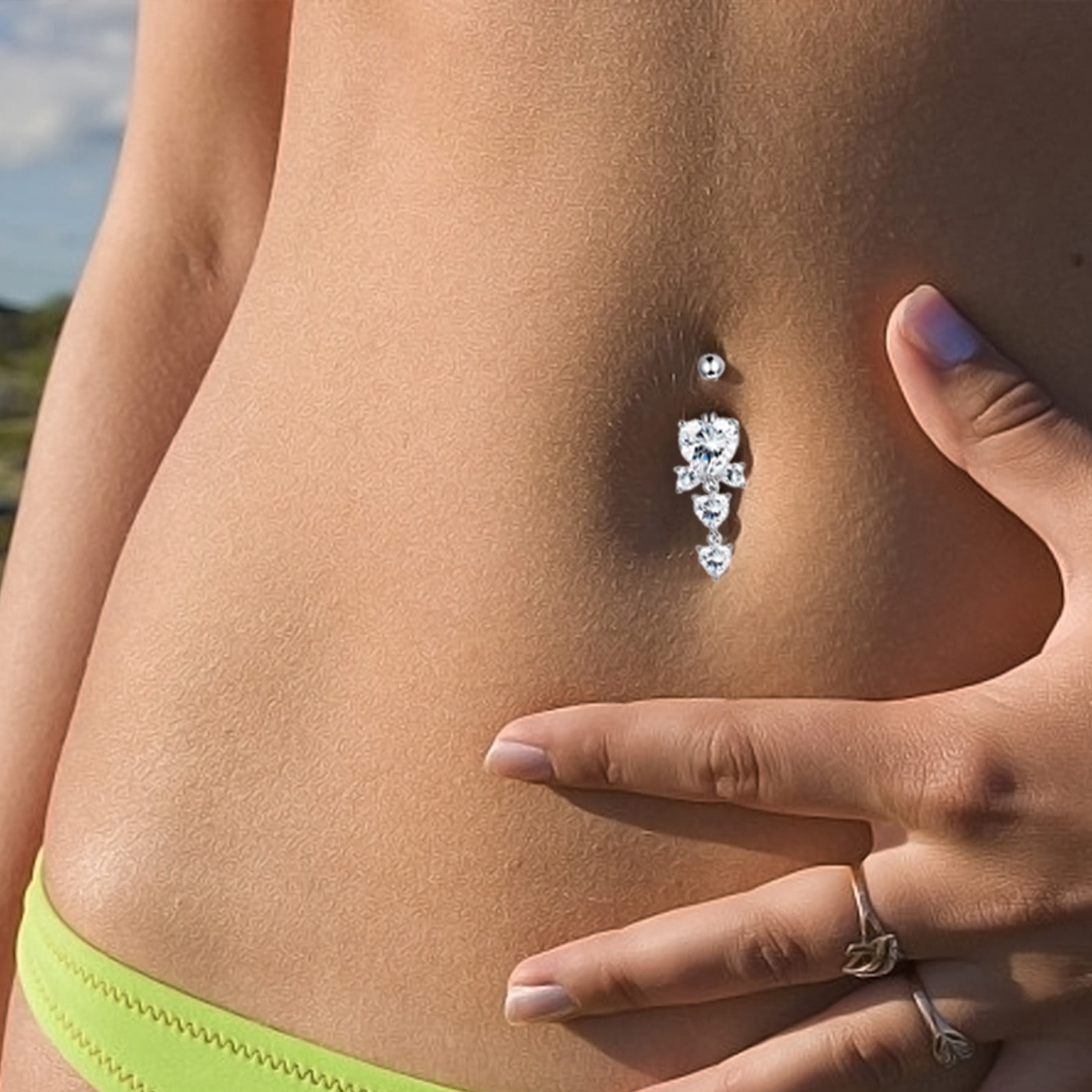 Lot De 2 Piercings Nombril En Cuivre Doré - Design Fin Et élégant - Pour Femmes - Cadeau Idéal