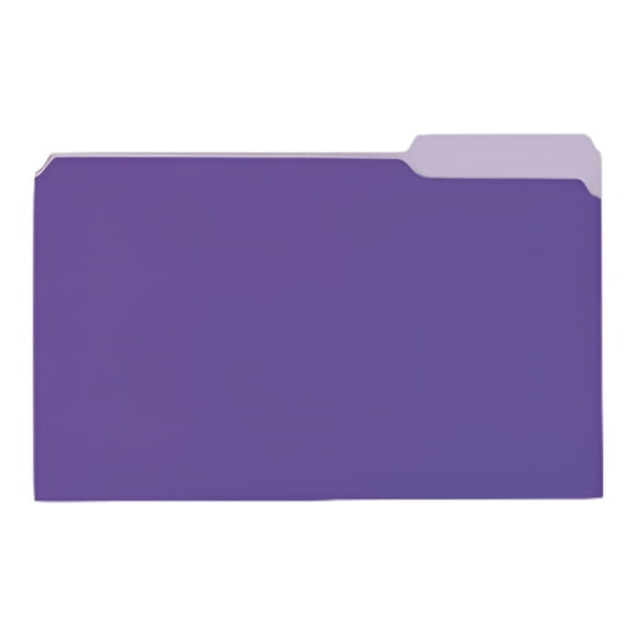 Universal UNV10525 Legal Size Deluxe 1/3-Cut Colored Top Tab File Folders - Violet/Light Violet (100/Box)