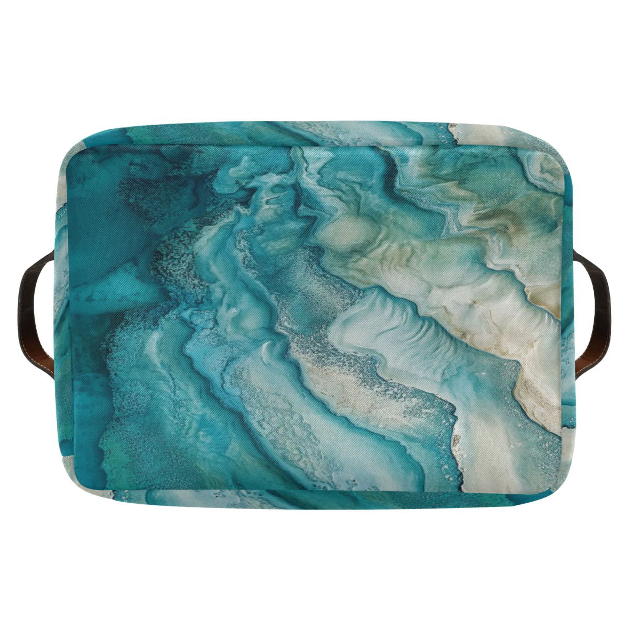 Rocky Shores Foldable Storage Basket,Canvas Fabric Foldable Storage Bins with Handles Open Home Storage Bins Boxes for Toy Book Shelf Closet Baskets