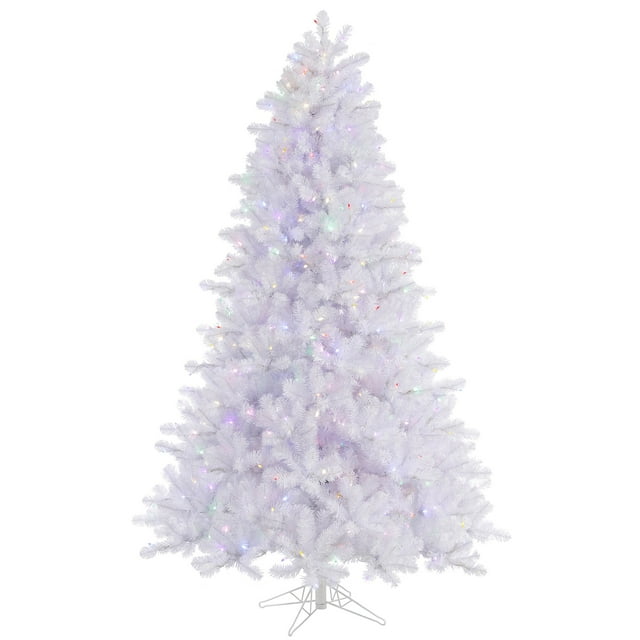 Vickerman Crystal White Pine White Christmas Tree with 300 Multicolored Italian LED, 4.5-Feet (A135747LED)