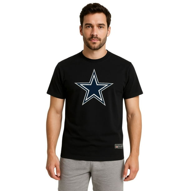 NFL Playera Aficionado Básica Dallas Cowboys Negro para Hombre, Talla Extra Grande
