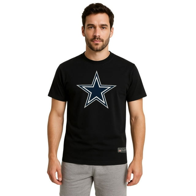 NFL Playera Aficionado Básica Dallas Cowboys Negro para Hombre, Talla Extra Grande