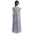 thumbnail image 5 of inhzoy Kids Flower Girls Dress Cap Sleeve Bridesmaid Princess Costumes Birthday Wedding Party Gowns Gray 4, 5 of 8