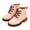 Pink, variant on Boys Girls Combat Boots Waterproof Hiking Short Ankle Booties Desert Motorcyle Dress Shoes