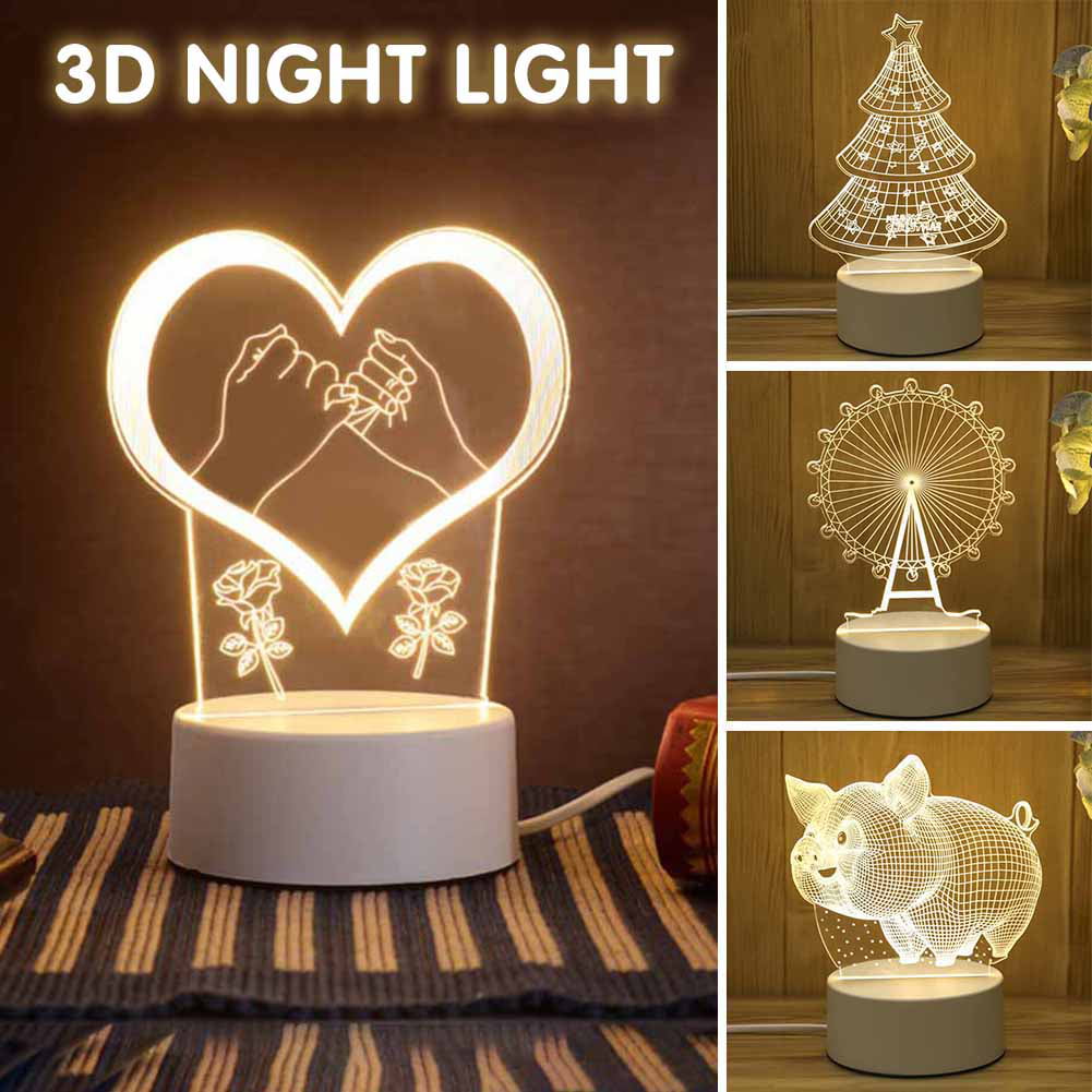 Night Light Acrylic Lamp LED Castle in the Air Fairytale Home Deco Toy Xmas Gift 
