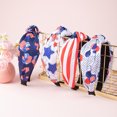 thumbnail image 5 of Eosunjian American Flag Headband Women Girls Red White Blue Elastic Hair Hoop Anti-Slip Knot Design Headgear Patriotic 4th of July Hair Accessories Style C, 5 of 13