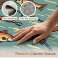 thumbnail image 6 of ODIKA 9'x12' Washable Area Rug Non-Shedding, Easy Care Fish Fishing Vintage Cabin Tackle Net Motif Lake Border Angler for Master Suite, California King, Under Bed, 6 of 7