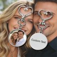 thumbnail image 3 of Cevemin Custom Photo Keychain - Romantic Alloy Heart Round Rotating Clasp Keyring Gift with Insert for Couples, Valentine's Day, Anniversary, 3 of 5