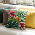 thumbnail image 3 of PRATYUS Decor Holiday Pillow Case Flowers Leaves for Sofa Couch 18x18in, 3 of 5
