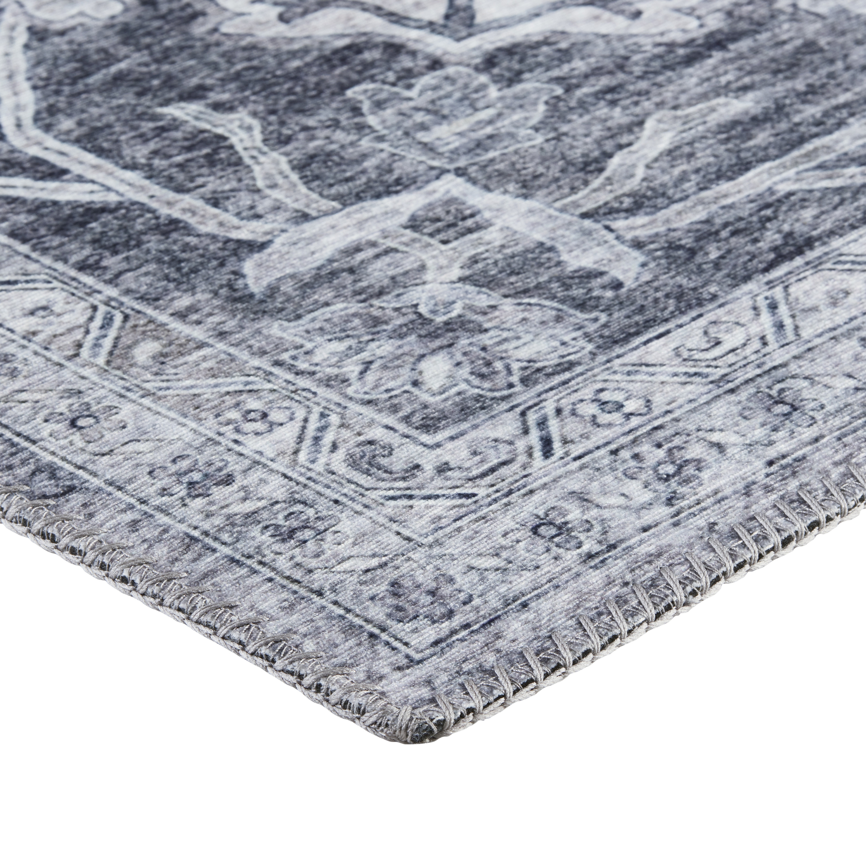 Grey Medallion Area Rug, 8' x 11'