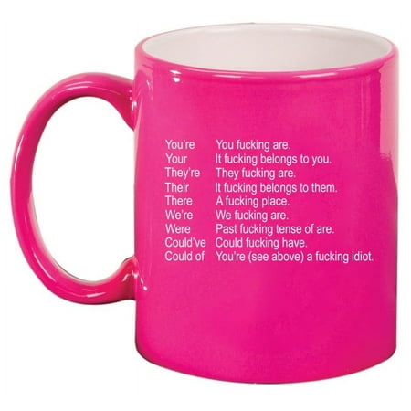 

Funny Grammar Key Gift For Teacher English Teacher Gift Ceramic Coffee Mug Tea Cup Gift for Her Him Friend Coworker Wife Husband (11oz Hot Pink)