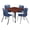 Cherry / Navy Blue / Black, variant on Romig Trek 30 in. Square Adjustable Classroom Table- Neo Walnut Top, Black Base & 4 Andy 18 in. Blue Stack Chairs
