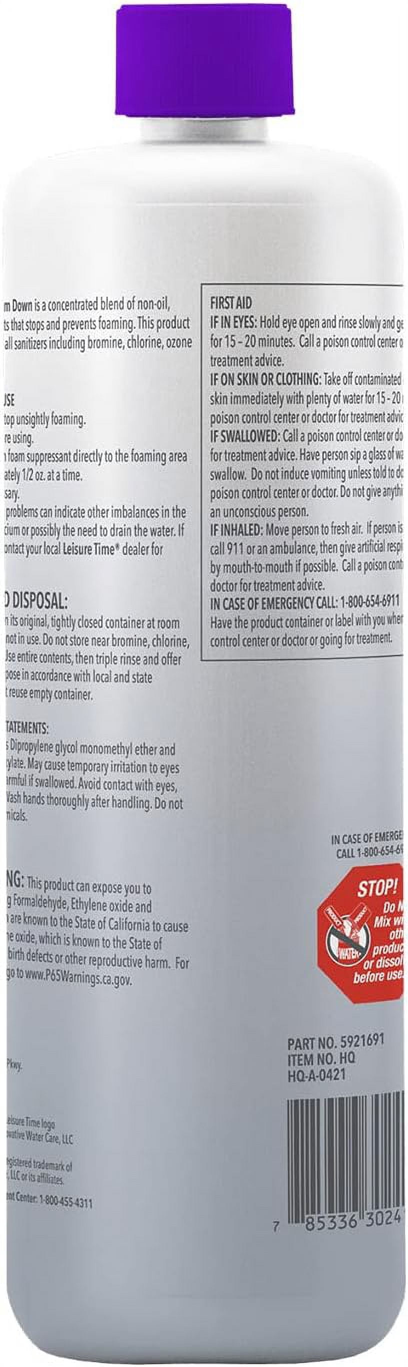Leisure Time HQ-04 Foam Down for Spas and Hot Tubs (4 Pack), 32 oz