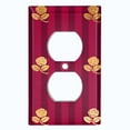 thumbnail image 2 of Metal Light Switch Plate Cover Elegant Yellow Tufted Rose Burgundy Damask DAM081, 2 of 13