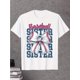 thumbnail image 1 of Camiseta gráfica Baseball Sister: camiseta de verano de algodón suave, top informal de manga corta con diseño de lazo coqueto, regalo perfecto para fanáticos de los deportes y, 1 of 5