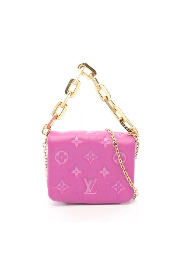 Pre-Owned Louis Vuitton Coussin Belt Bag 2-Way Handbag Leather Monogram Embossed Women's Purple...