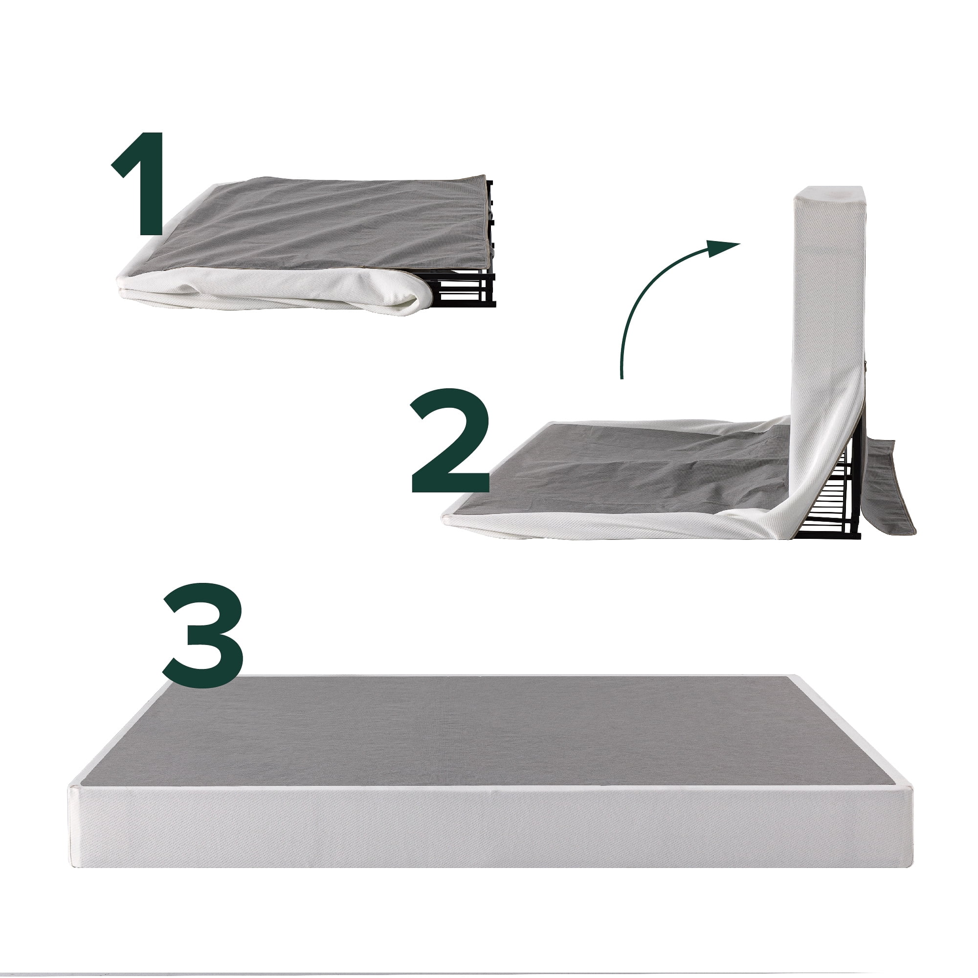 Zinus Spa Sensations No Assembly 7.5" White Metal Box Spring, Split King