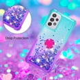 thumbnail image 5 of Clear Case for Samsung Galaxy A73 5G with Ring Kickstand, Girls Women Bling Gradient Quicksand Glitter Flowing Liquid Floating Case Cover for Samsung Galaxy A73 5G JB Bluish Violet, 5 of 14