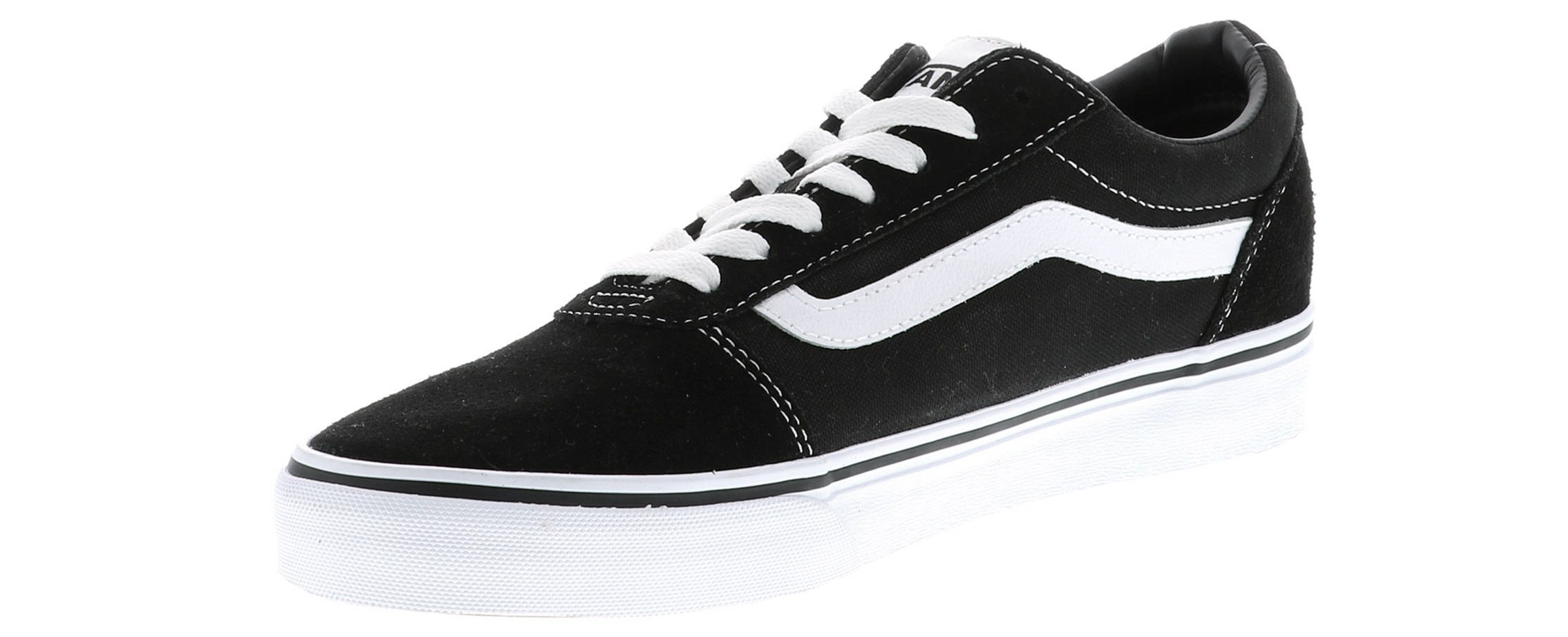 Vans Mens Ward Suede Canvas Sneakers Shoes - Black/White  display picture 3