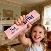Jumbo Butter Squishies 14oz Butter Stick Squishy , Squeezy Butter Shape Stress Ball Slow Rising Food Fidget Toy for Stress Relief & Anxiety Relaxation 2026 (Pink)