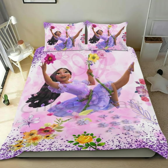 Encanto Isabella Themed Bed Sheet Set Three Piece Set 53x79 In ches Comfortable And Skin Friendly Unique Design Creating A Star Studded Night Home Decor Gifts For Family Friends fans