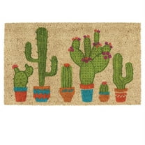 DII Floral Design Collection Natural Coir Doormat, 17x29", Cactus