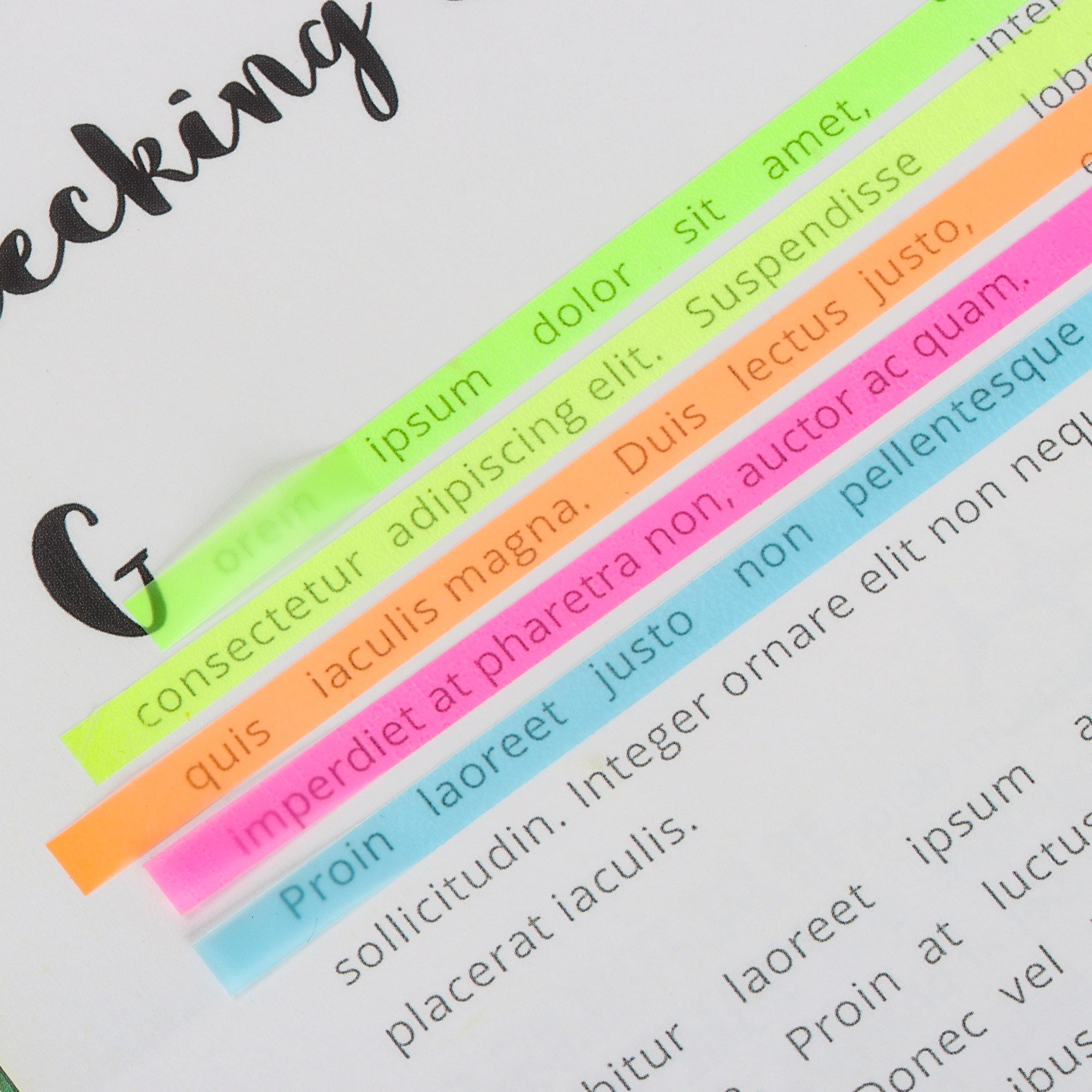 Pen + Gear Transparent Sticky Highlights, 0.2x5.5 Inch, Assorted Colors, 9 Pads