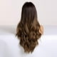 thumbnail image 4 of Pelucas largas grises para mujer. Peluca de pelo rizado sintético de color marrón degradado a gris claro, 4 of 5